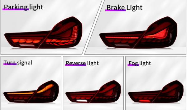 Voll LED Upgrade Design Rückleuchten Set für BMW 6er F06 / F12 / F13 10-17 kirschrot in OLED Technik mit dynamischem Blinker